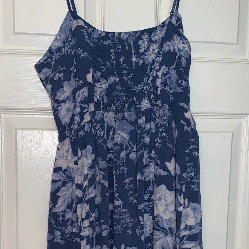 Blue and White Floral Dress